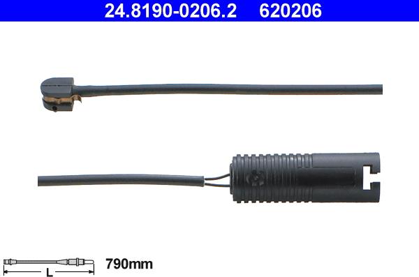ATE 24.8190-0206.2 - Contatto segnalazione, Usura past. freno / mat. d'attrito www.autoricambi360.it