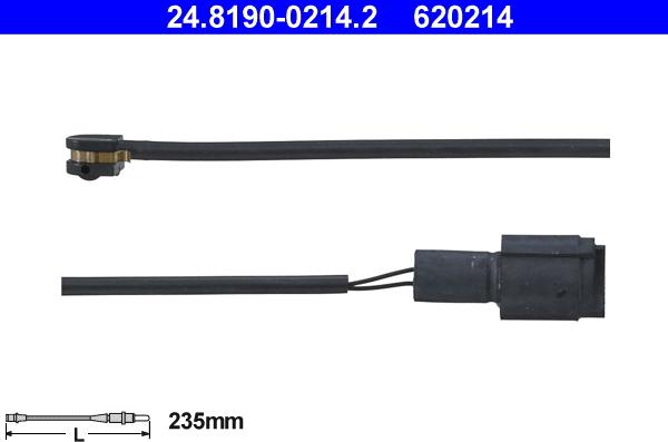 ATE 24.8190-0214.2 - Contatto segnalazione, Usura past. freno / mat. d'attrito www.autoricambi360.it