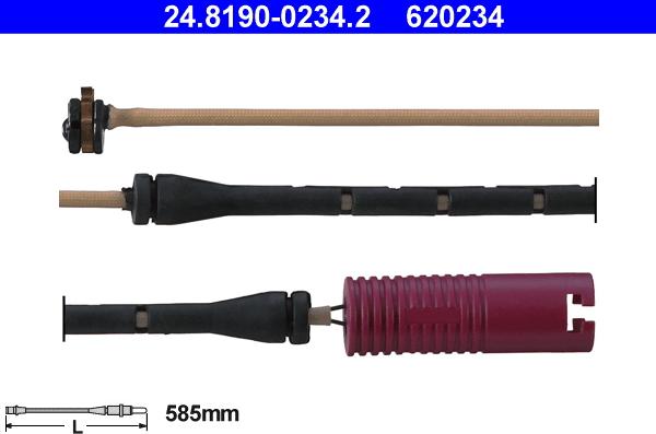 ATE 24.8190-0234.2 - Contatto segnalazione, Usura past. freno / mat. d'attrito www.autoricambi360.it