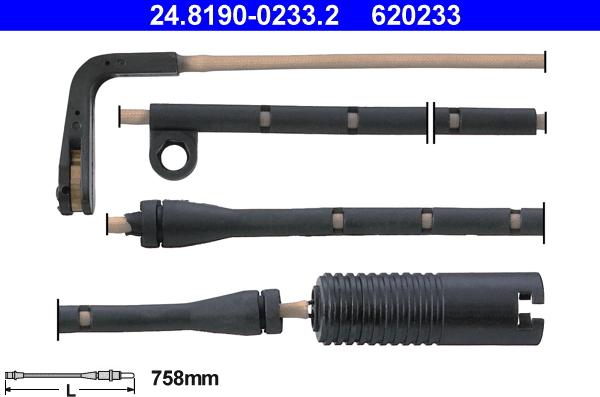 ATE 24.8190-0233.2 - Contatto segnalazione, Usura past. freno / mat. d'attrito www.autoricambi360.it