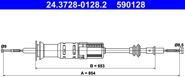 ATE 24.3728-0128.2 - Cavo comando, Comando frizione www.autoricambi360.it