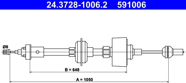 ATE 24.3728-1006.2 - Cavo comando, Comando frizione www.autoricambi360.it
