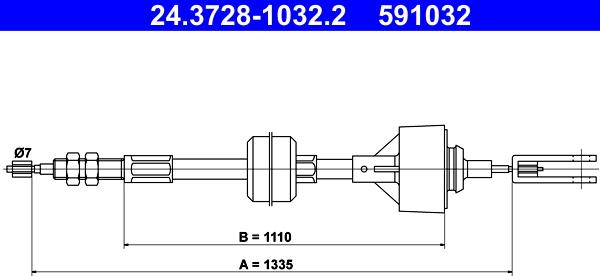 ATE 24.3728-1032.2 - Cavo comando, Comando frizione www.autoricambi360.it