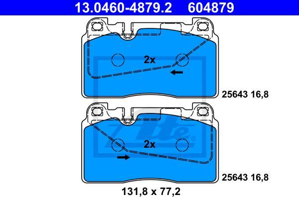 ATE 13.0460-4879.2 - Kit pastiglie freno, Freno a disco www.autoricambi360.it