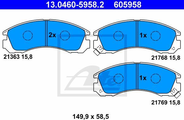 ATE 13.0460-5958.2 - Kit pastiglie freno, Freno a disco www.autoricambi360.it