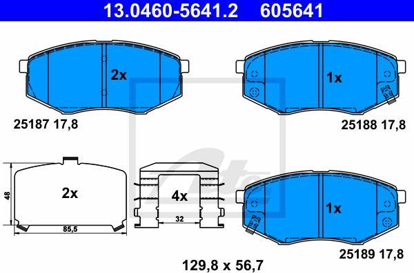ATE 13.0460-5641.2 - Kit pastiglie freno, Freno a disco www.autoricambi360.it