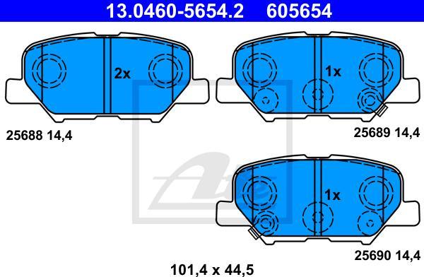 ATE 13.0460-5654.2 - Kit pastiglie freno, Freno a disco www.autoricambi360.it