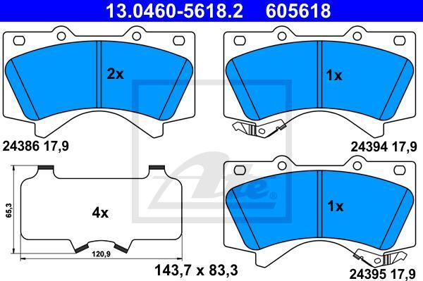 ATE 13.0460-5618.2 - Kit pastiglie freno, Freno a disco www.autoricambi360.it