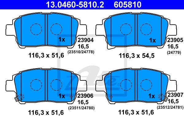 ATE 13.0460-5810.2 - Kit pastiglie freno, Freno a disco www.autoricambi360.it