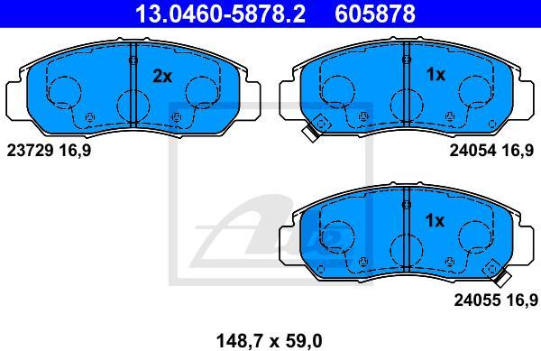ATE 13.0460-5878.2 - Kit pastiglie freno, Freno a disco www.autoricambi360.it