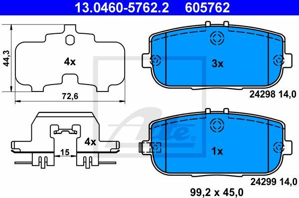 ATE 13.0460-5762.2 - Kit pastiglie freno, Freno a disco www.autoricambi360.it