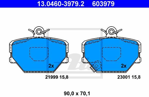 ATE 13.0460-3979.2 - Kit pastiglie freno, Freno a disco www.autoricambi360.it