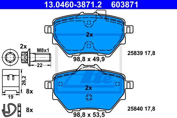 ATE 13.0460-3871.2 - Kit pastiglie freno, Freno a disco www.autoricambi360.it