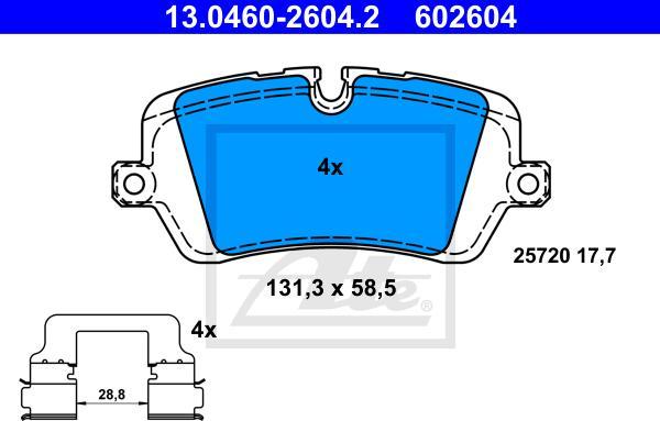 ATE 13.0460-2604.2 - Kit pastiglie freno, Freno a disco www.autoricambi360.it