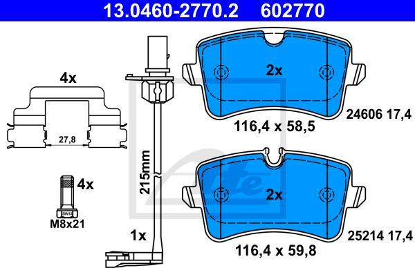 ATE 13.0460-2770.2 - Kit pastiglie freno, Freno a disco www.autoricambi360.it