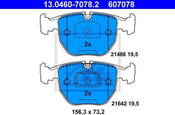 ATE 13.0460-7078.2 - Kit pastiglie freno, Freno a disco www.autoricambi360.it
