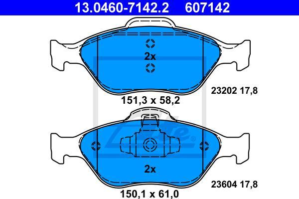 ATE 13.0460-7142.2 - Kit pastiglie freno, Freno a disco www.autoricambi360.it