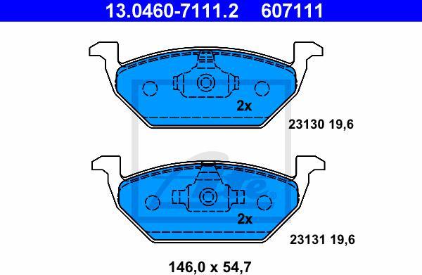 ATE 13.0460-7111.2 - Kit pastiglie freno, Freno a disco www.autoricambi360.it