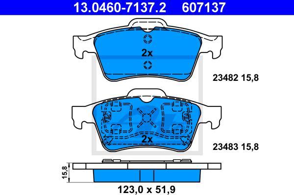 ATE 13.0460-7137.2 - Kit pastiglie freno, Freno a disco www.autoricambi360.it