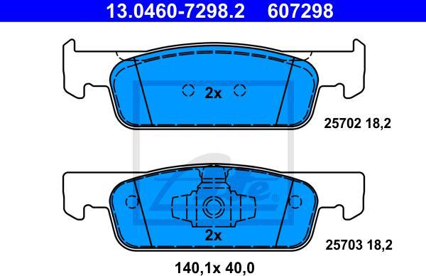 ATE 13.0460-7298.2 - Kit pastiglie freno, Freno a disco www.autoricambi360.it