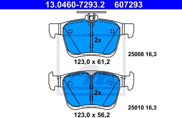 ATE 13.0460-7293.2 - Kit pastiglie freno, Freno a disco www.autoricambi360.it
