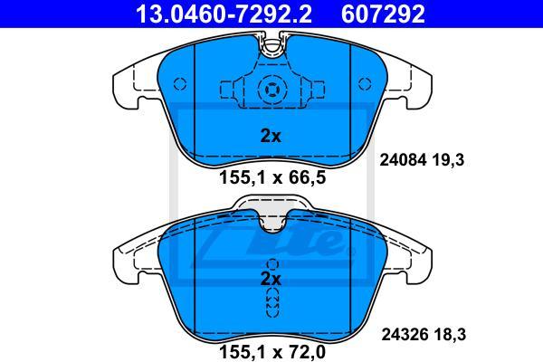 ATE 13.0460-7292.2 - Kit pastiglie freno, Freno a disco www.autoricambi360.it
