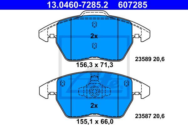 ATE 13.0460-7285.2 - Kit pastiglie freno, Freno a disco www.autoricambi360.it