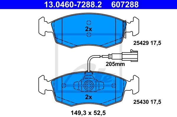 ATE 13.0460-7288.2 - Kit pastiglie freno, Freno a disco www.autoricambi360.it
