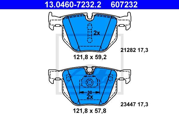 ATE 13.0460-7232.2 - Kit pastiglie freno, Freno a disco www.autoricambi360.it