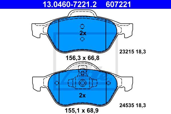 ATE 13.0460-7221.2 - Kit pastiglie freno, Freno a disco www.autoricambi360.it
