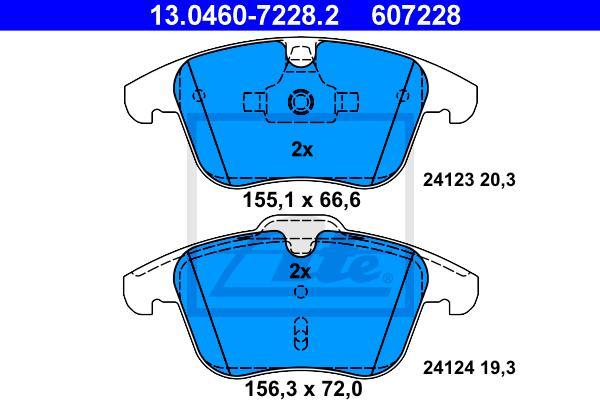 ATE 13.0460-7228.2 - Kit pastiglie freno, Freno a disco www.autoricambi360.it