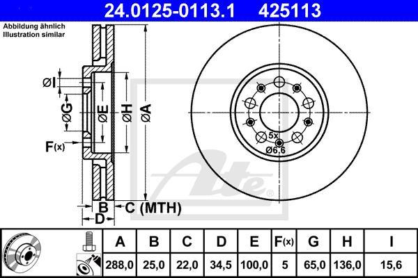 ATE 24.0125-0113.1 - Discofreno www.autoricambi360.it
