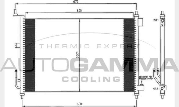 Autogamma 104462 - Condensatore, Climatizzatore www.autoricambi360.it