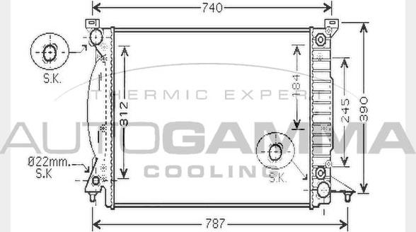 Autogamma 104603 - Radiatore, Raffreddamento motore www.autoricambi360.it