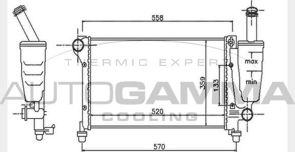 Autogamma 104635 - Radiatore, Raffreddamento motore www.autoricambi360.it