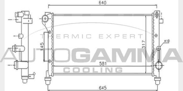 Autogamma 104636 - Radiatore, Raffreddamento motore www.autoricambi360.it