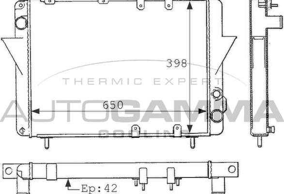 Autogamma 100900 - Radiatore, Raffreddamento motore www.autoricambi360.it