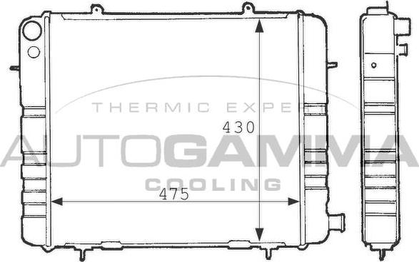 Autogamma 100695 - Radiatore, Raffreddamento motore www.autoricambi360.it