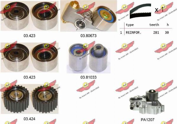 Autokit 04.5443PA2 - Pompa acqua + Kit cinghie dentate www.autoricambi360.it