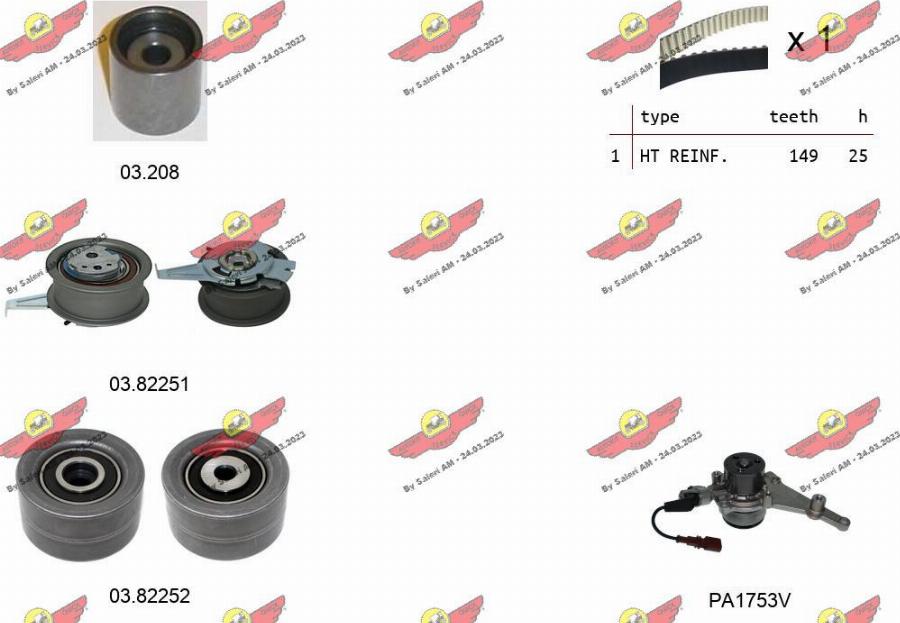 Autokit 04.5487PA2 - Pompa acqua + Kit cinghie dentate www.autoricambi360.it