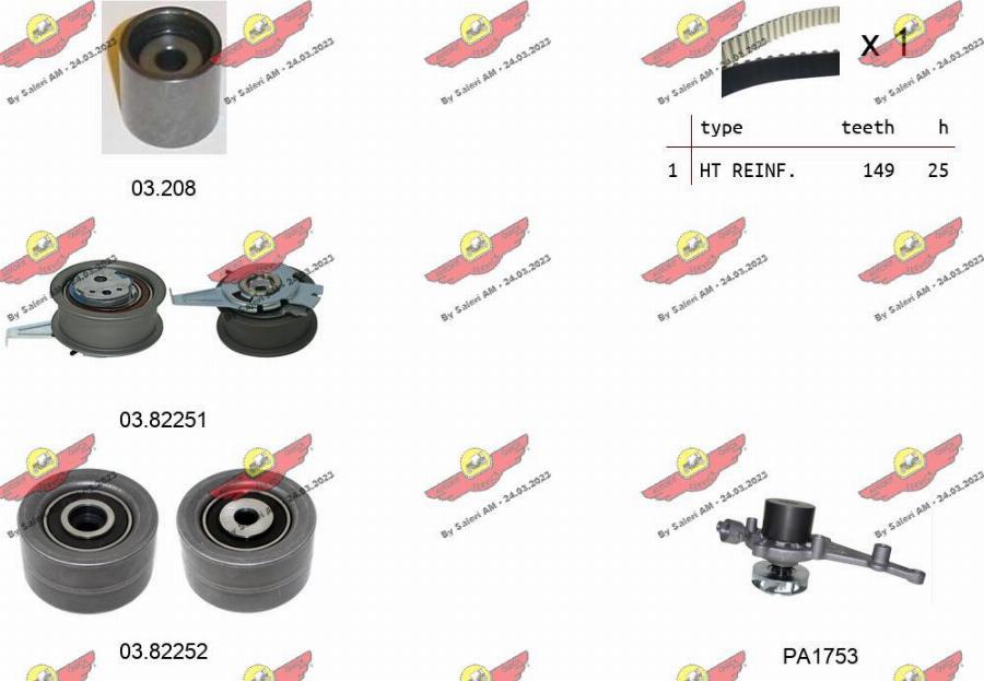 Autokit 04.5487PA - Pompa acqua + Kit cinghie dentate www.autoricambi360.it