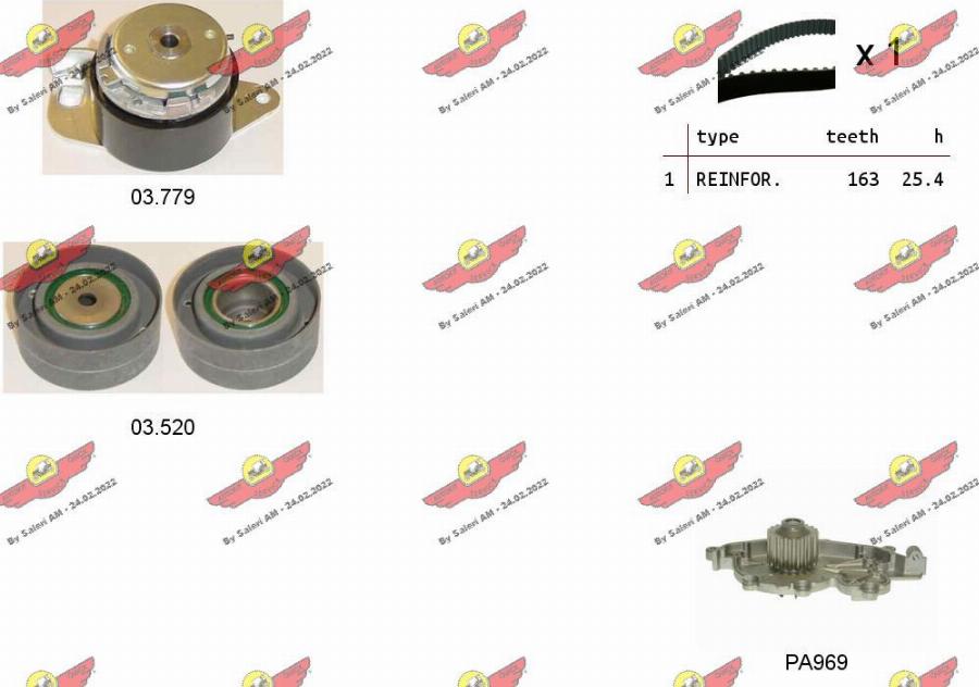 Autokit 04.5094PA - Pompa acqua + Kit cinghie dentate www.autoricambi360.it