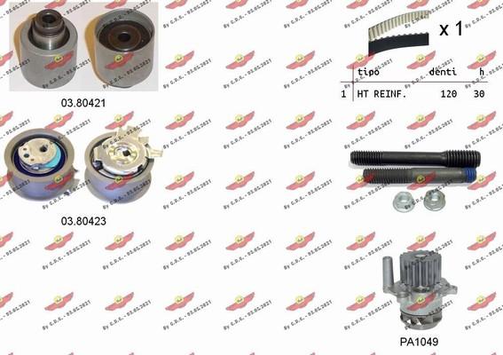Autokit 04.5056PA3 - Pompa acqua + Kit cinghie dentate www.autoricambi360.it