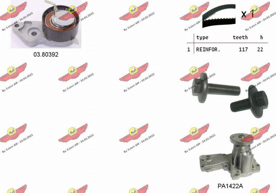 Autokit 04.5058PA2 - Pompa acqua + Kit cinghie dentate www.autoricambi360.it
