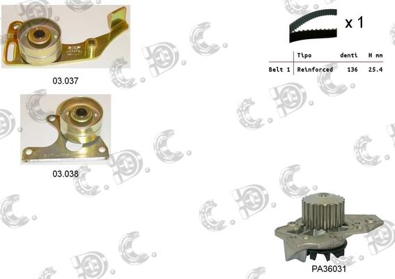 Autokit 04.5060PA - Pompa acqua + Kit cinghie dentate www.autoricambi360.it