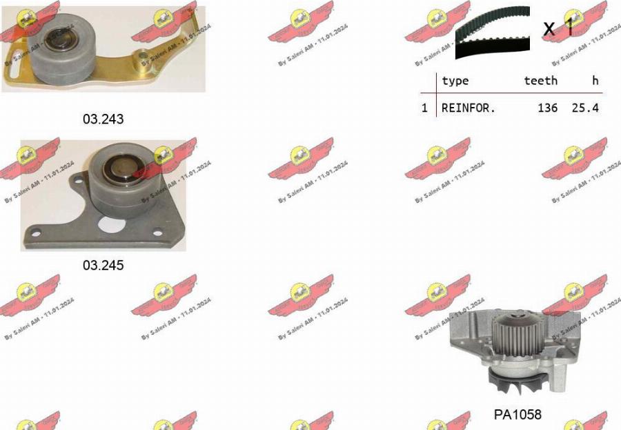 Autokit 04.5018PA2 - Pompa acqua + Kit cinghie dentate www.autoricambi360.it