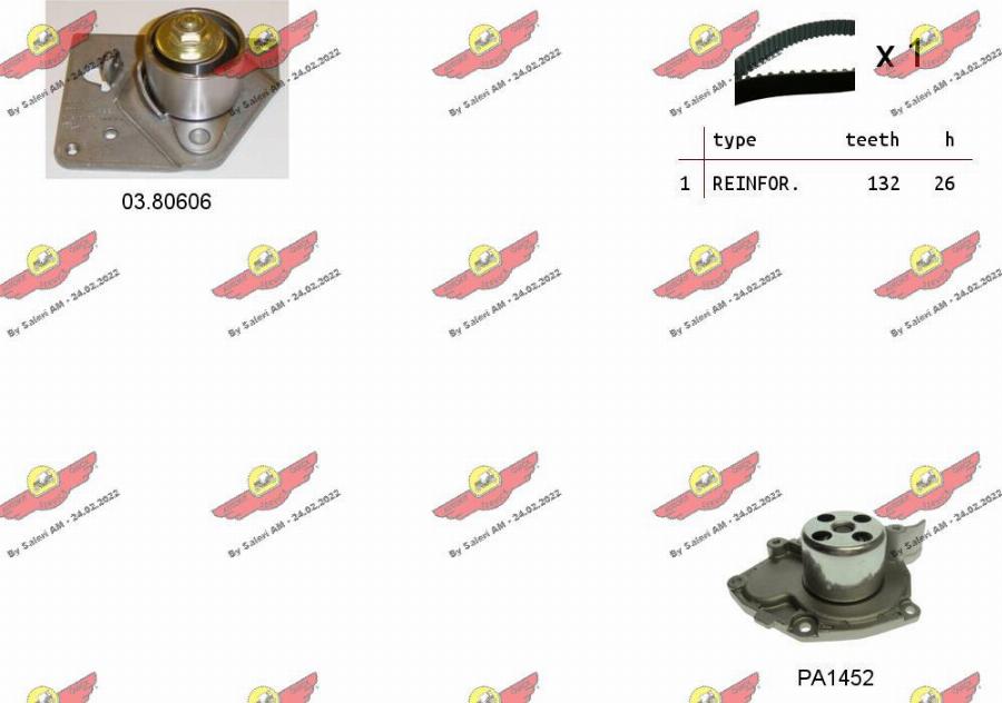 Autokit 04.5105PA2 - Pompa acqua + Kit cinghie dentate www.autoricambi360.it