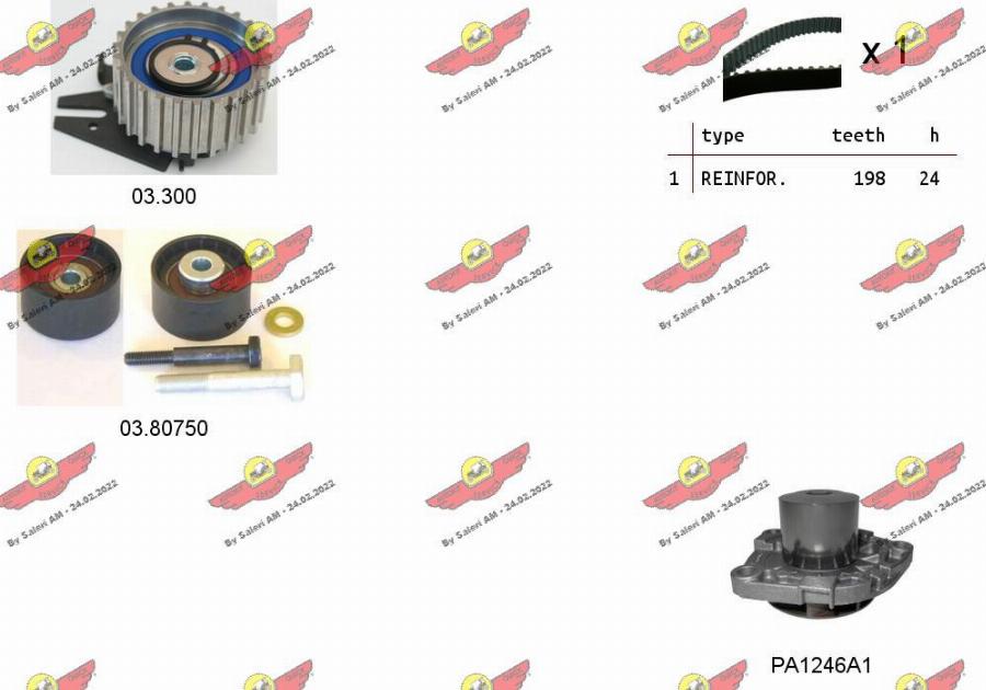 Autokit 04.5116PA - Pompa acqua + Kit cinghie dentate www.autoricambi360.it