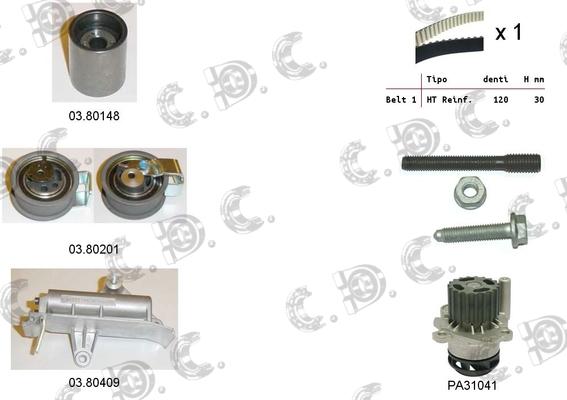Autokit 04.5130PA2 - Pompa acqua + Kit cinghie dentate www.autoricambi360.it