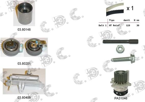 Autokit 04.5130PA - Pompa acqua + Kit cinghie dentate www.autoricambi360.it